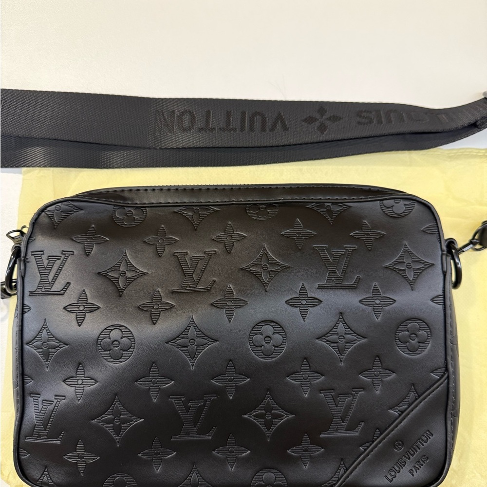 Louis Vuitton Black Monogram Embossed Messenger Bag